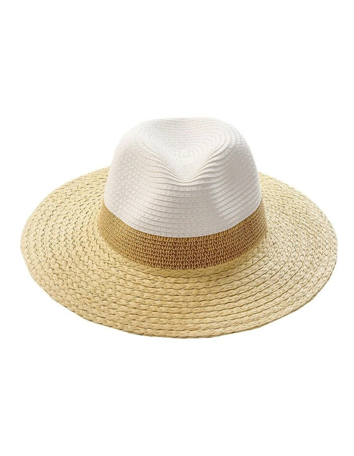 Braid Fedora Hat in White/Natural | Myer