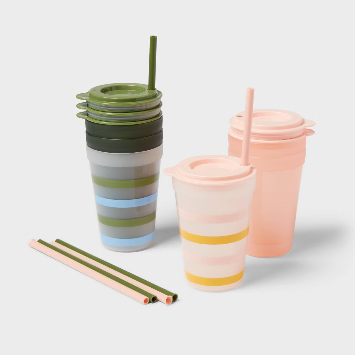 Kids' 18pc Plastic Drinkware Set Coral/Green - Pillowfort™ | Target