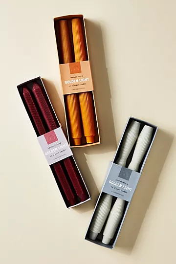 Apothecary 18 Golden Light Taper Candles, Set of 2 | Anthropologie (US)