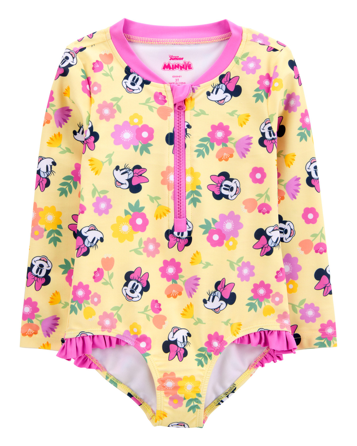 Toddler Disney© Minnie Mouse 1-Piece Rashguard Swimsuit - Yellow/Pink - Carter's | Carter's | Carter's Inc