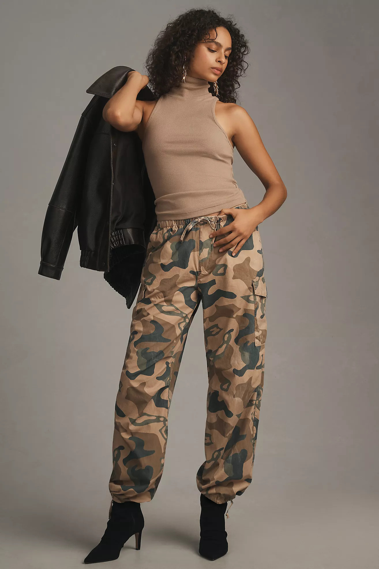 Pilcro Printed Camo Parachute Pants | Anthropologie (US)