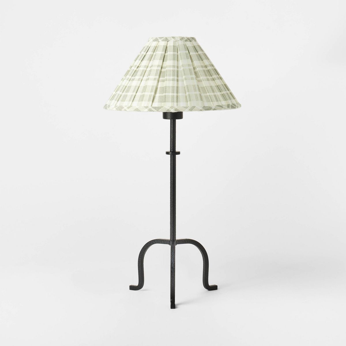 Metal Table Lamp with Pleated Plaid Shade Black - Threshold™ designed with Studio McGee | Target
