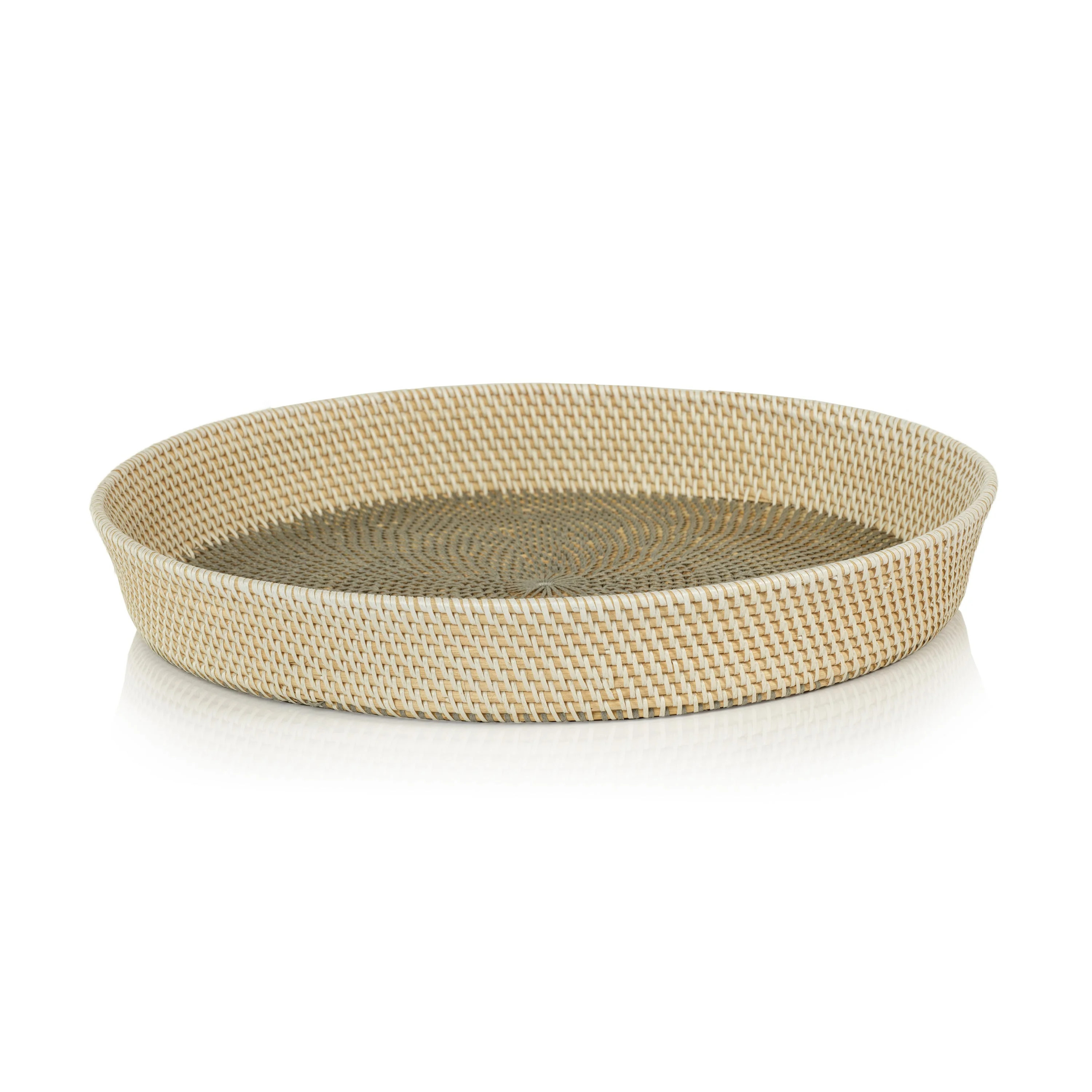 Bari Diameter Round Rattan Serving Tray | Burke Decor