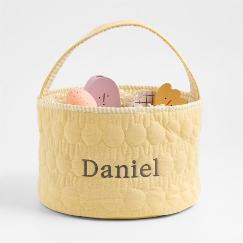 Quilted Lemon Sorbet Bunny Kids Easter Basket + Reviews | Crate & Kids | Crate & Barrel
