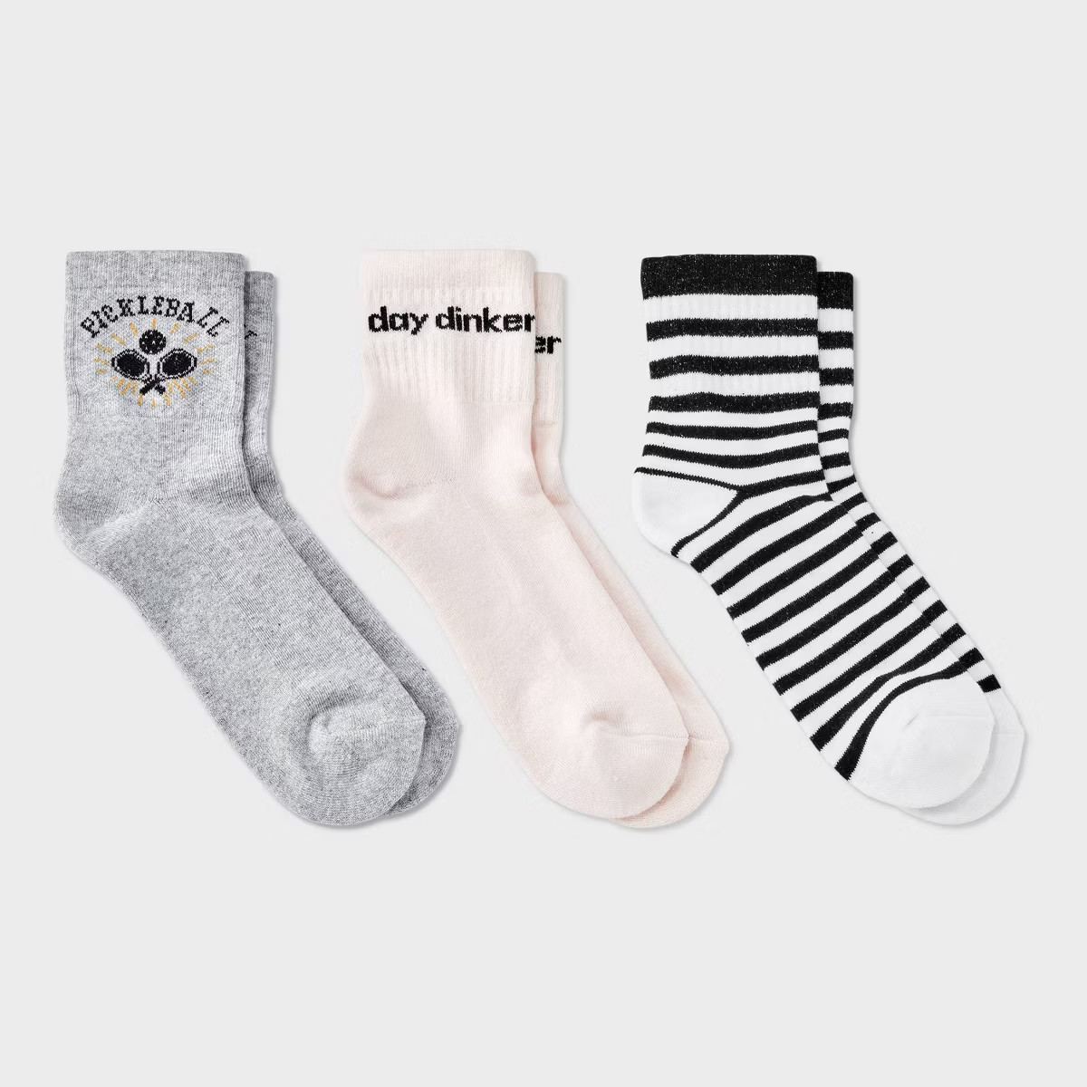 Women's Cushioned Striped 3pk Mid Crew Socks - Universal Thread™ 4-10 | Target