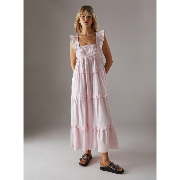 WAREHOUSE Poplin Frill Tier Midi Sundress 14 | Tu Clothing