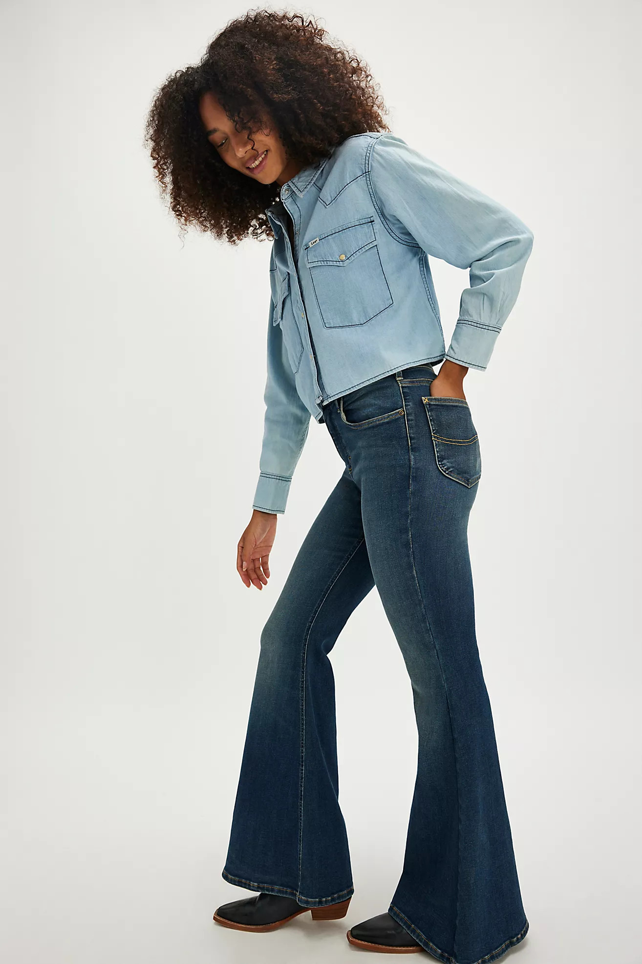 Lee High-Rise Ever Fit Flare Jeans | Free People (Global - UK&FR Excluded)