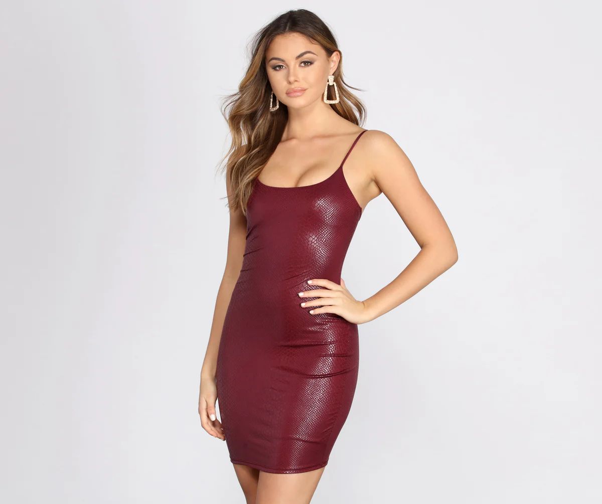 Snake Believe PU Mini Dress | Windsor Stores