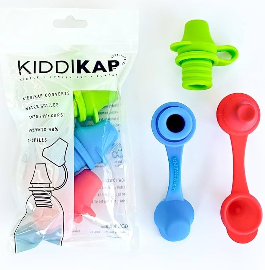 No Spill Silicone Bottle Topper Spout - 3 Pack Bundle (Red, Blue, Green) - BPA Free - 7mm Slit | Amazon (US)