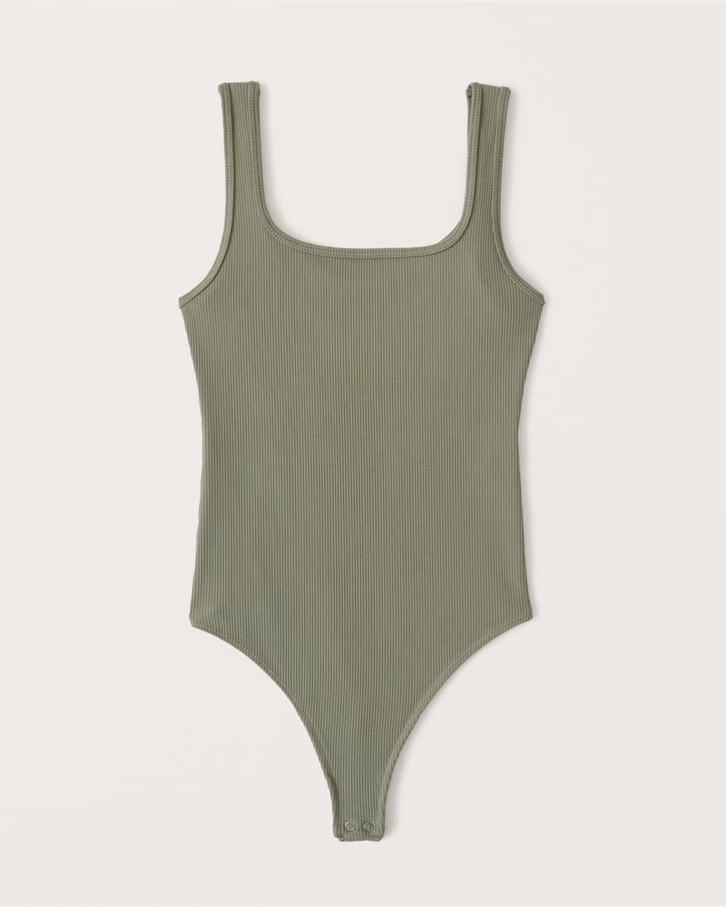 90s Seamless Ribbed Fabric Tank Bodysuit | Abercrombie & Fitch (US)