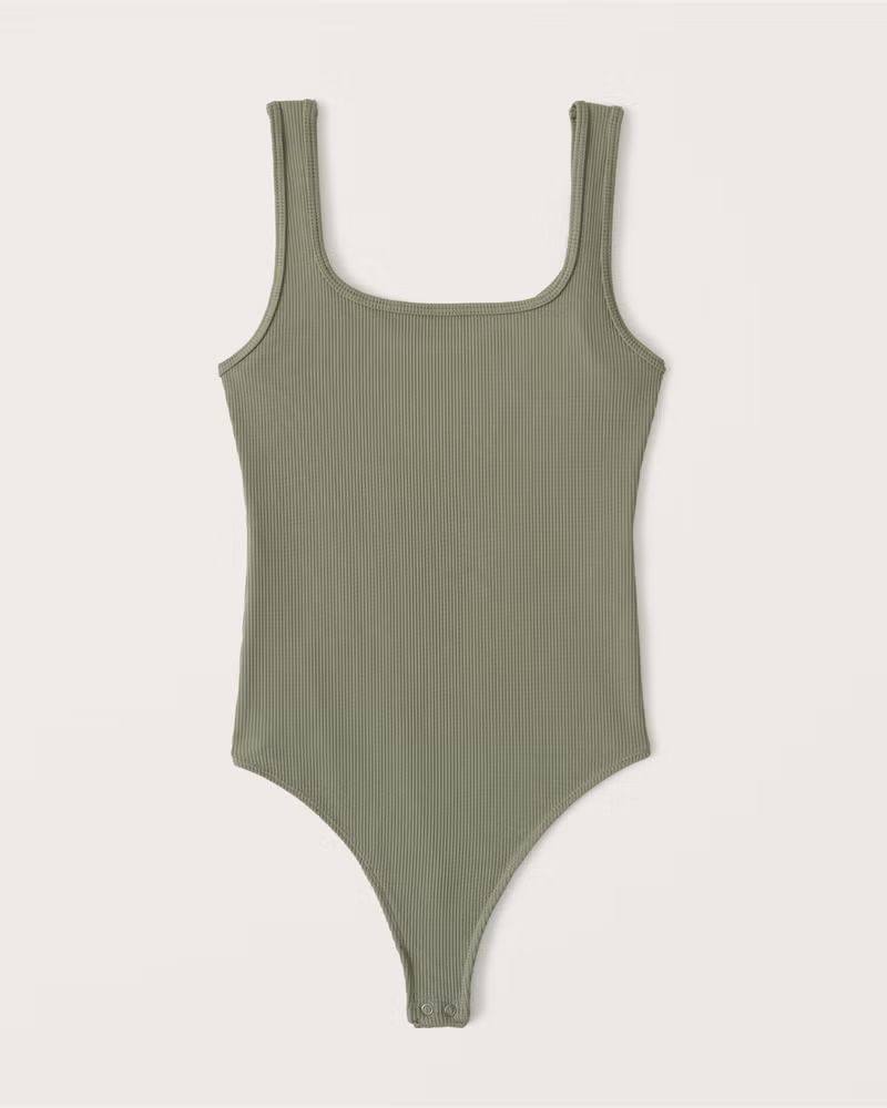 90s Seamless Ribbed Fabric Tank Bodysuit | Abercrombie & Fitch (US)