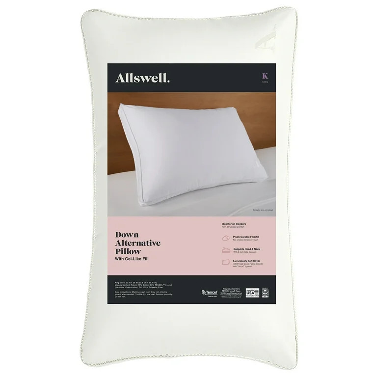 Allswell Down Alternative Bed Pillow, King - Walmart.com | Walmart (US)