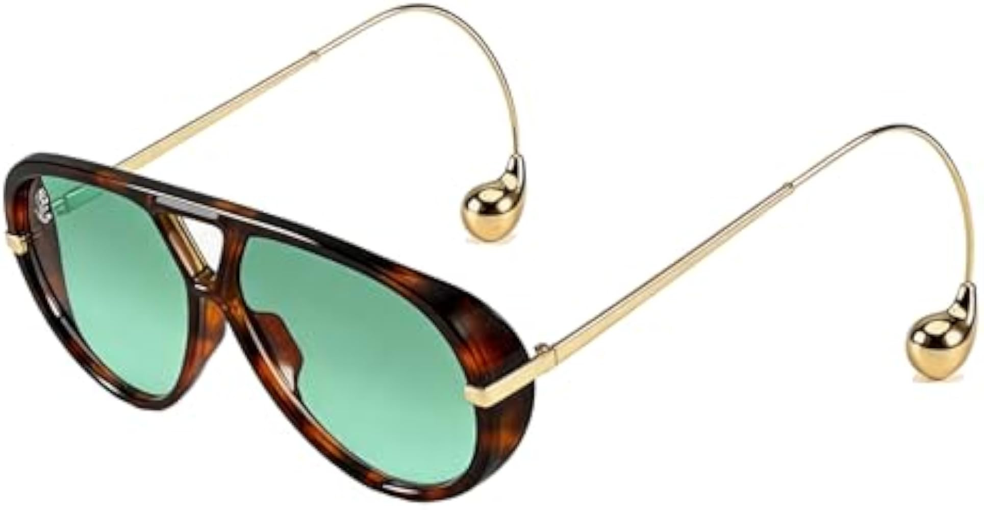 2026Designer Oversized Aviator Sunglasses for Women with Double Bridge and Earrings(Includes Pouc... | Amazon (US)