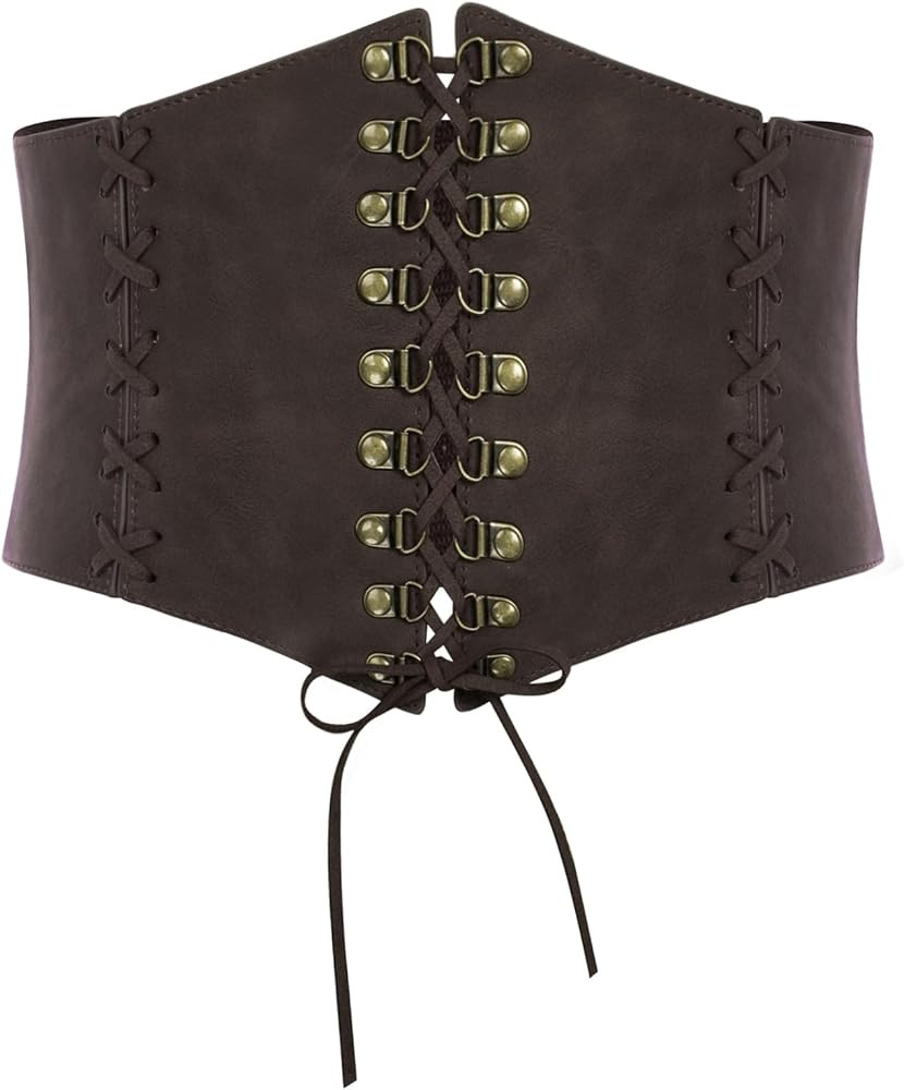 SCARLET DARKNESS Damen Steampunk Breiter Gürtel Korsett Leder Mittelalter Schnürgürtel | Amazon (DE)