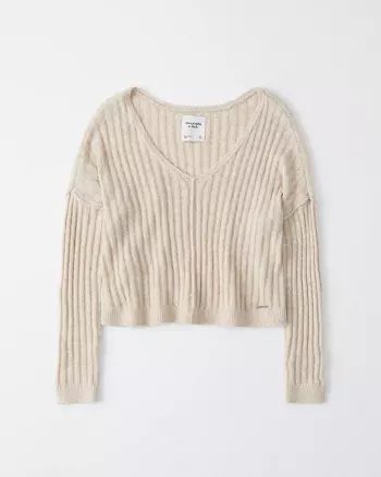 Cropped V-Neck Sweater | Abercrombie & Fitch US & UK