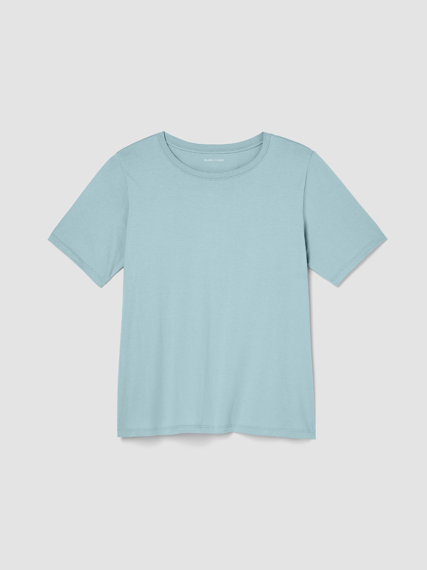 Organic Pima Cotton Jersey Round Neck Tee | Eileen Fisher