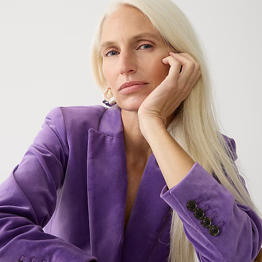 Willa blazer in stretch velvet | J. Crew US