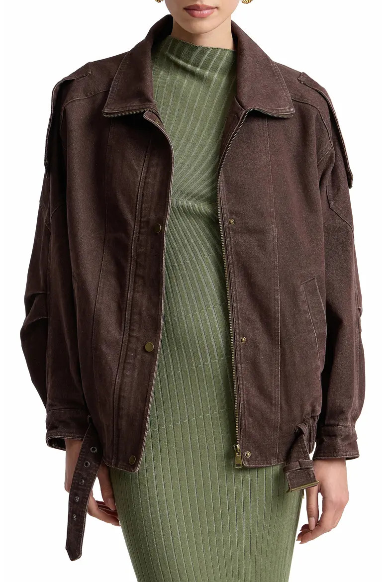 Denim Belted Bomber Jacket (Women) | Nordstrom | Nordstrom