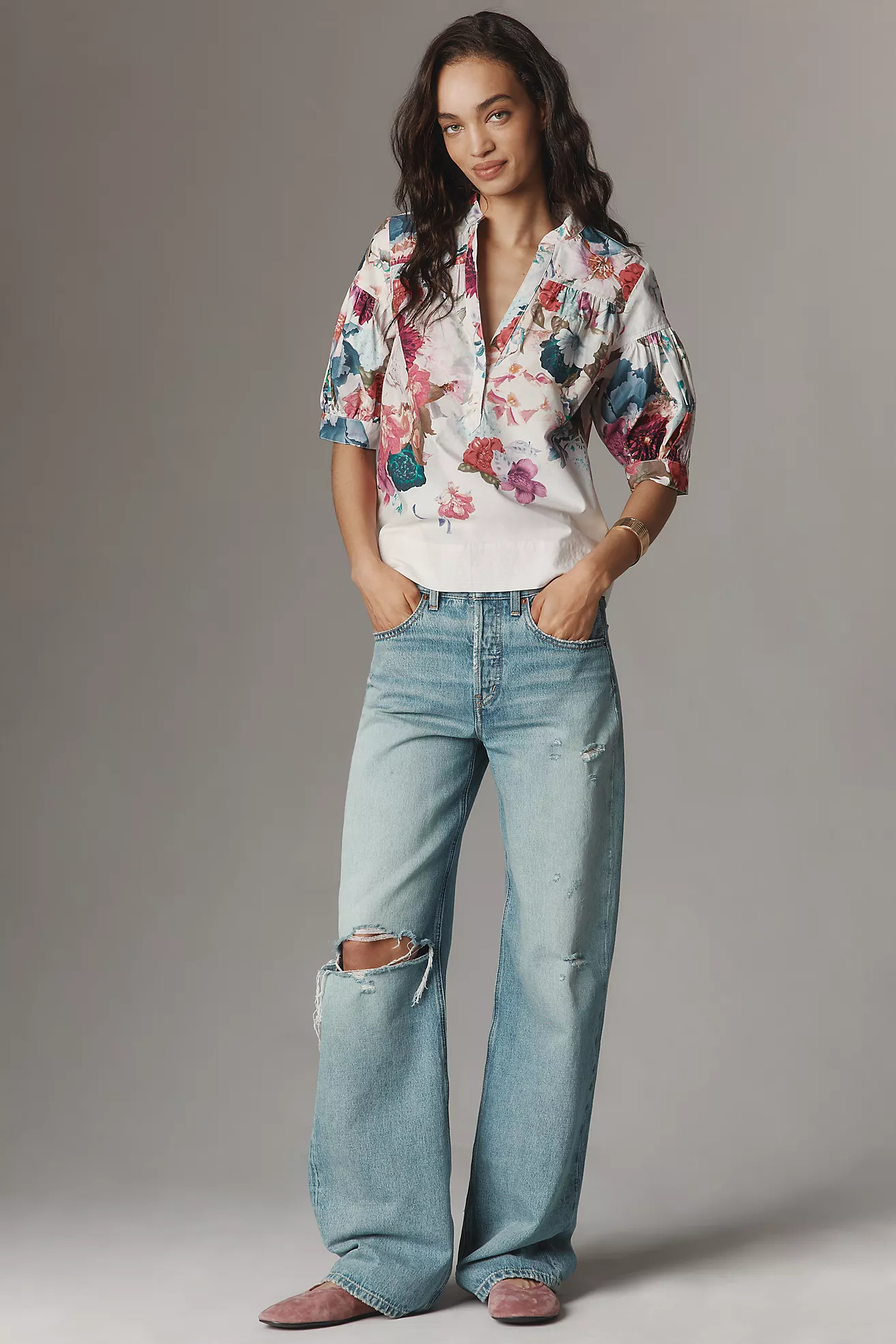 The Darcey Popover Swing Top | Anthropologie (US)