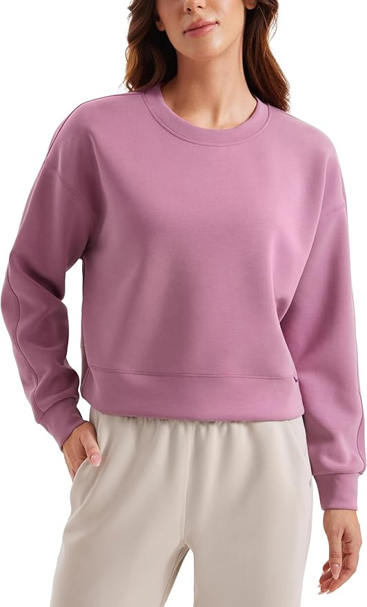 CRZ YOGA Womens SoftAura Crewneck Sweatshirt Long Sleeve Workout Casual Pullover Tops Basic Fall ... | Amazon (US)