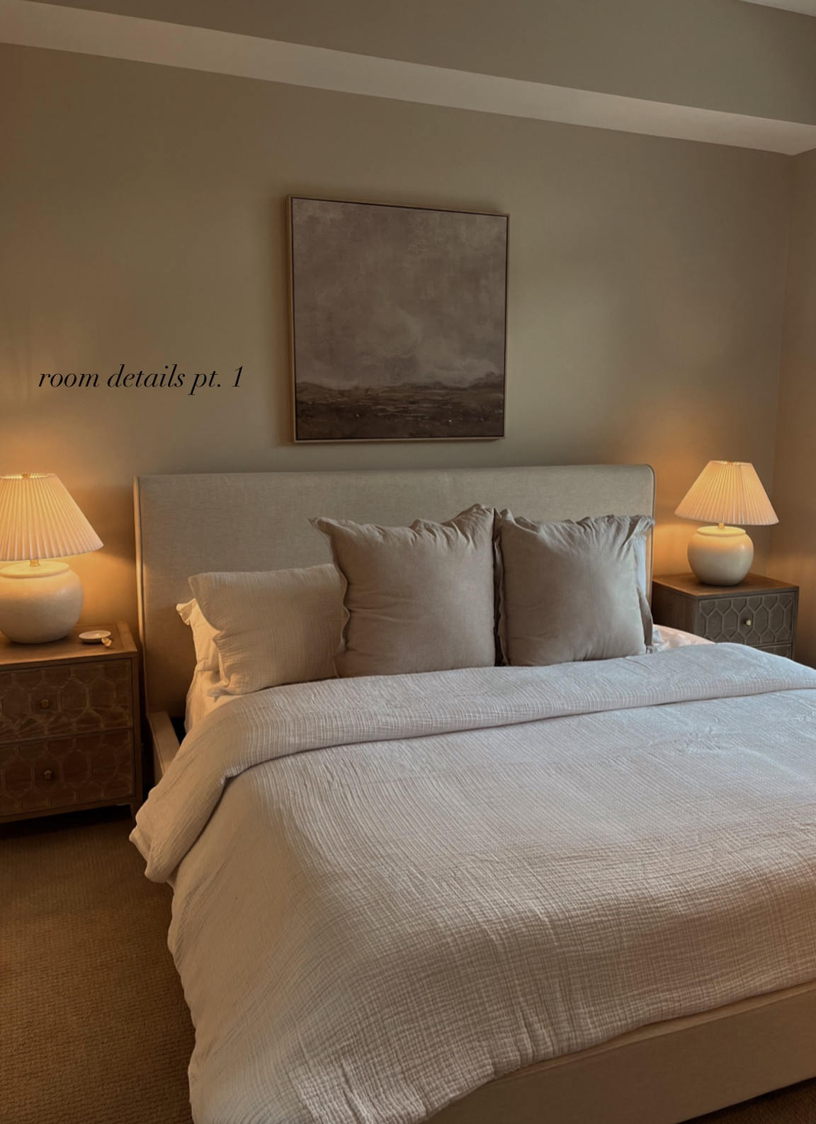 first room in our new home done!! bed is living spaces dean sand 