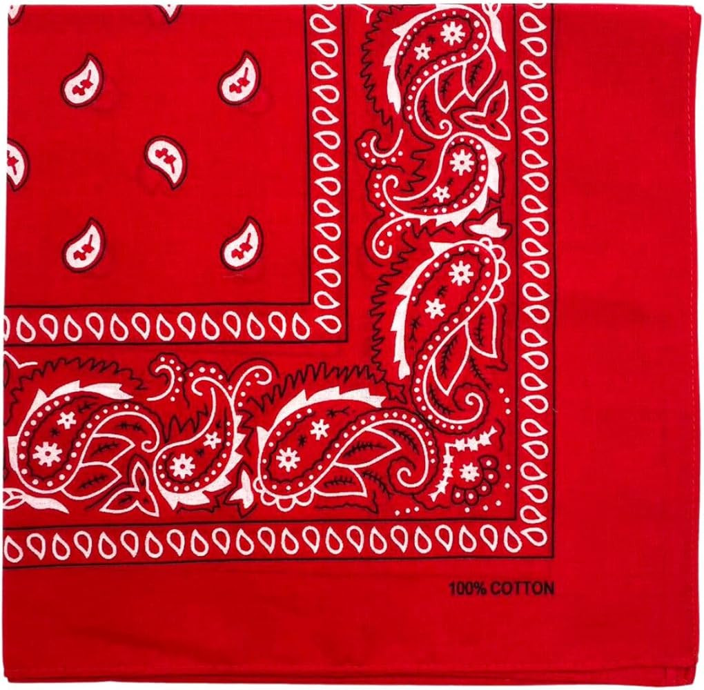 100% Cotton Bandana for Men & Women 22" x 22" Paisely Pattern | Amazon (US)