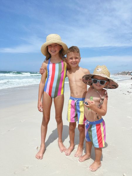 Boys and girls matching swimsuit, kids beach fits @nordstrom #nordstrompartner #ad