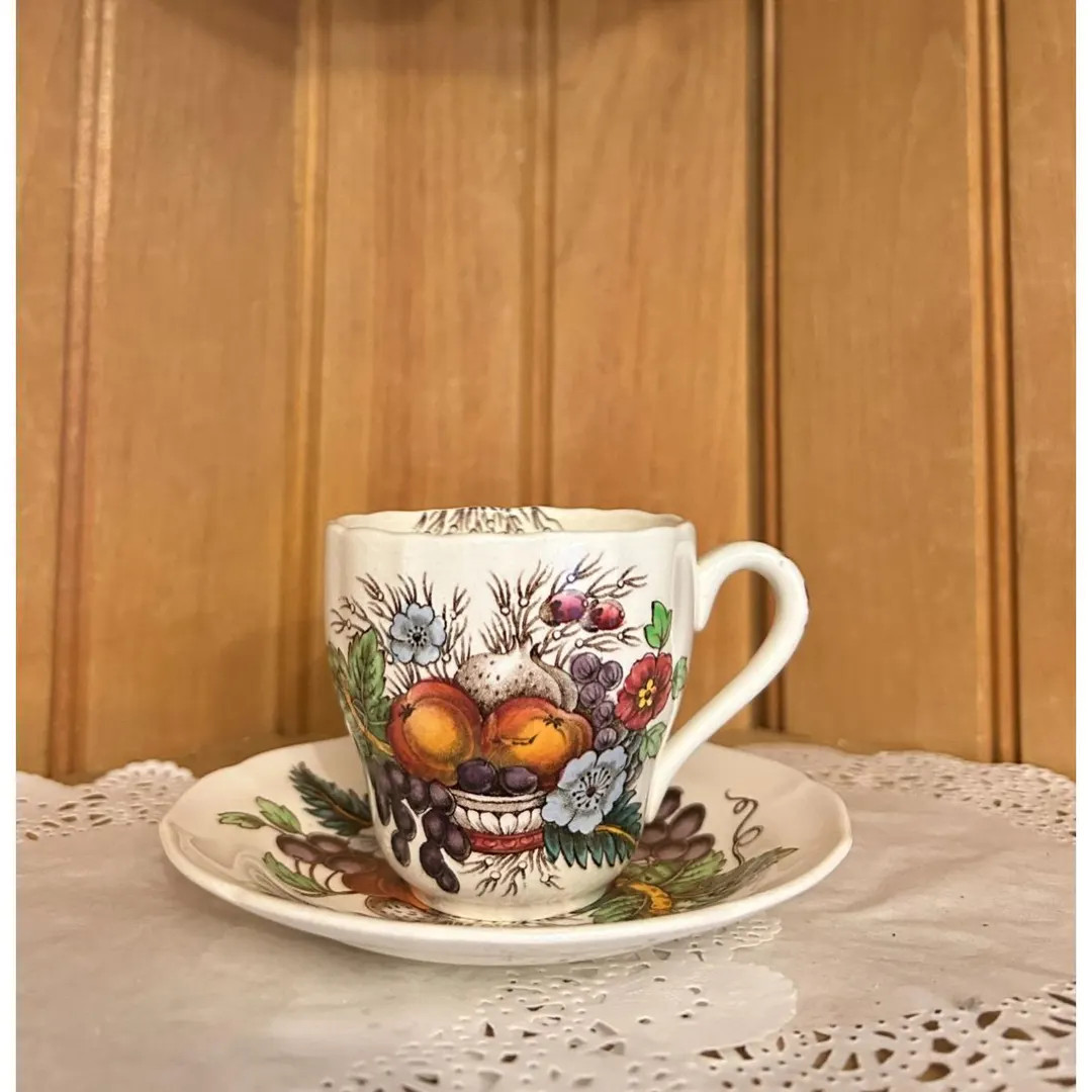 Vintage Copeland Spode Demitasse Cup & Saucer Reynolds Fruits Floral - Etsy | Etsy (US)