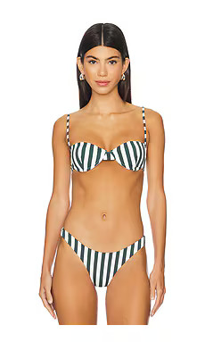 Anemos Balconette Underwire Bikini Top in Green Vertical Stripe from Revolve.com | Revolve Clothing (Global)