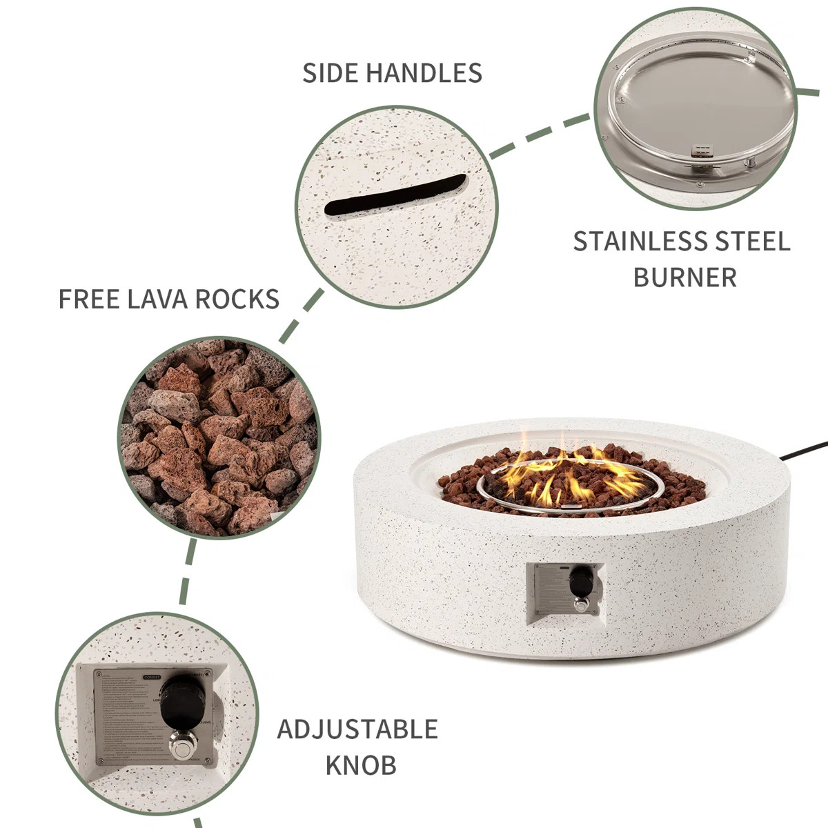 Borgia Concrete Propane Fire Pit Table | Wayfair North America