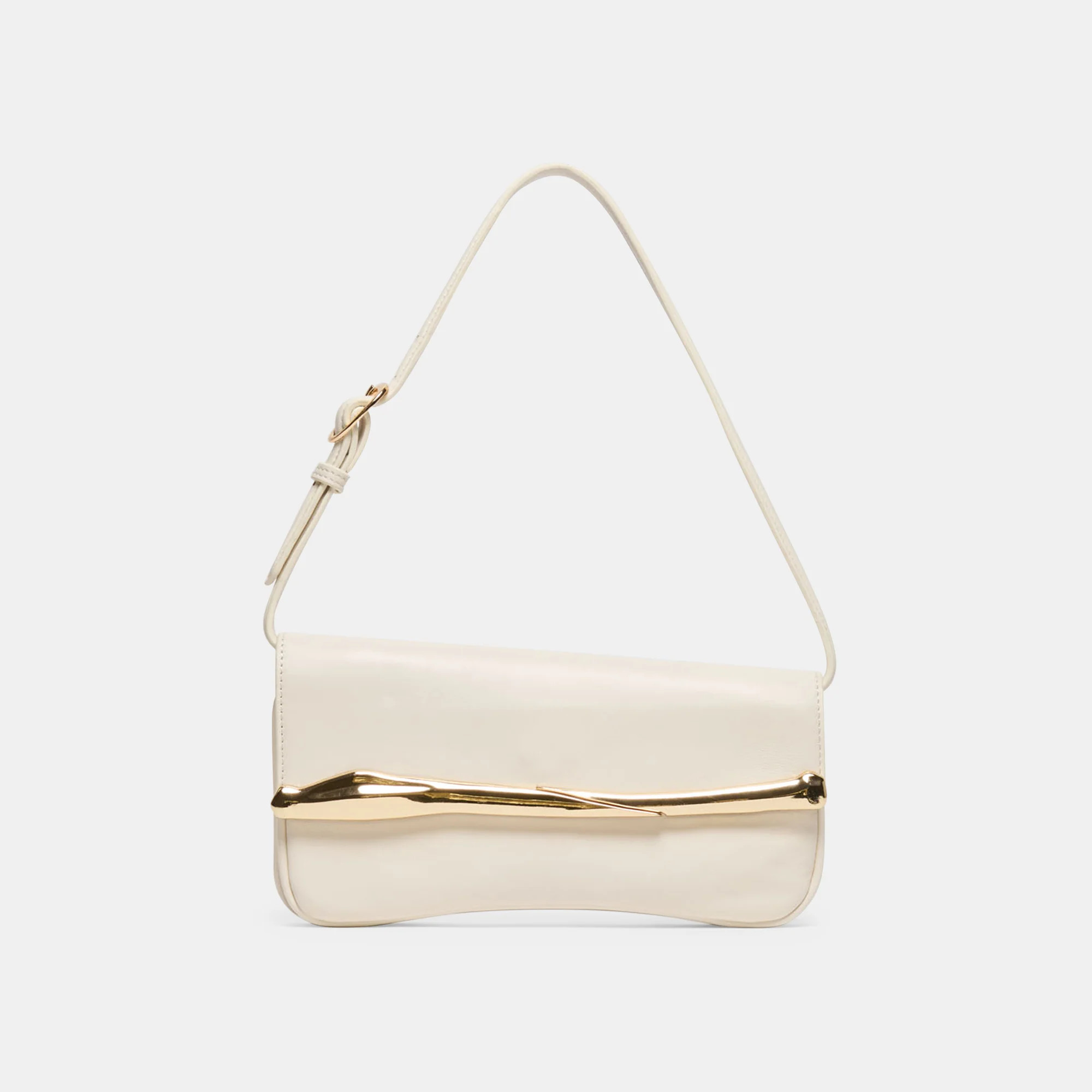 Azura Shoulder Bag White Leather | DolceVita.com