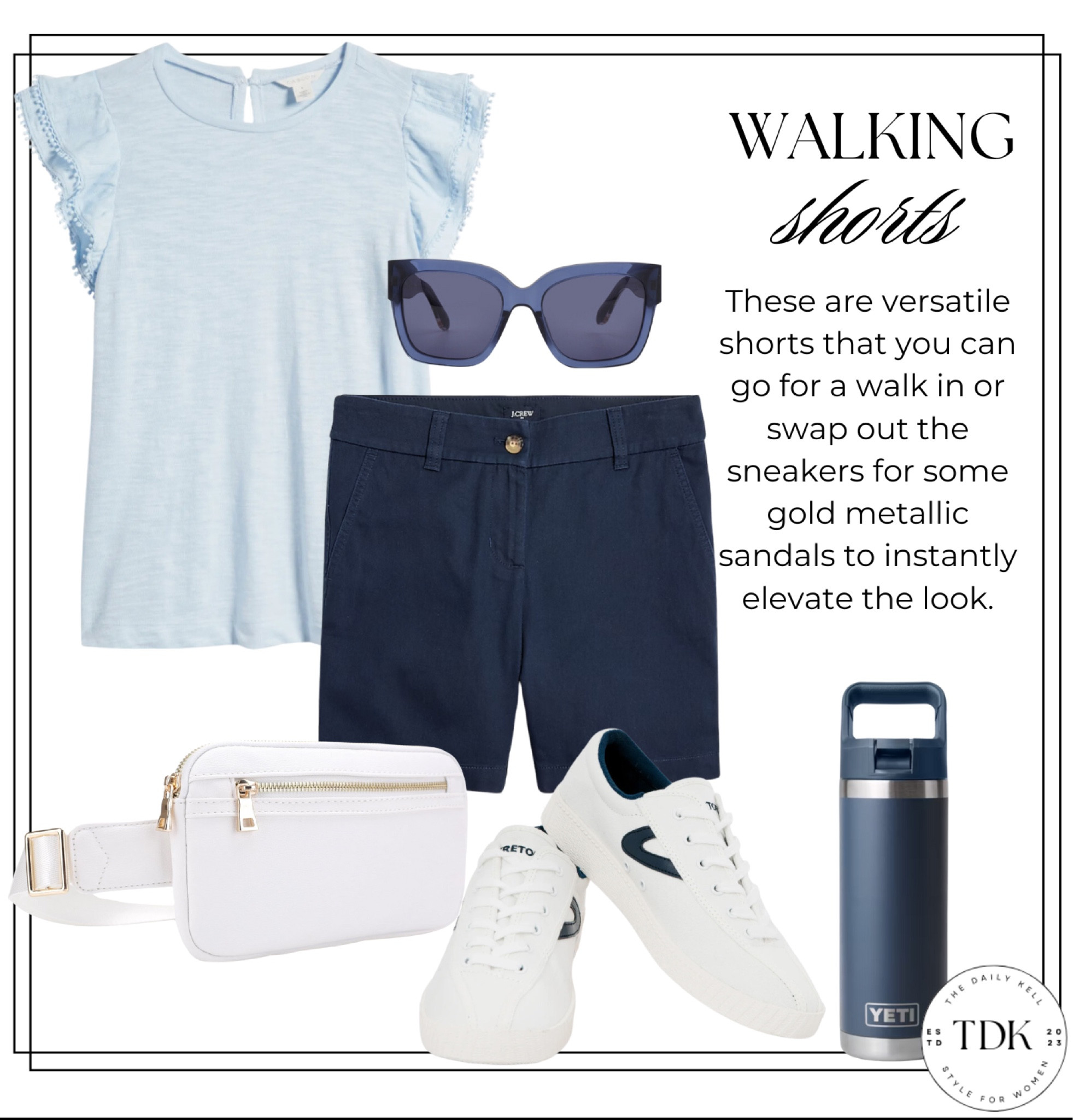 Walking shorts are perfect for summer, offering both comfort and style.

Sneakers for running errands, sandals for a casual mall stroll, flip flops for beach trips!

#LTKStyleTip #LTKSeasonal #LTKOver40