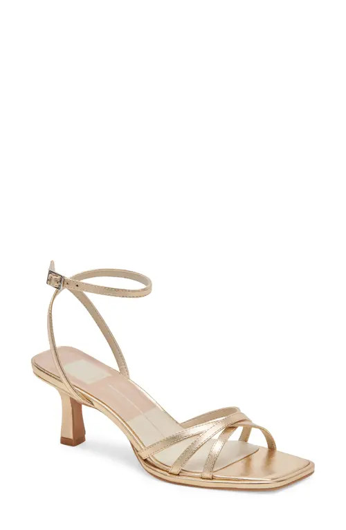 Dolce Vita Manji Ankle Strap Sandal in Light Gold Metallic at Nordstrom, Size 7 | Nordstrom