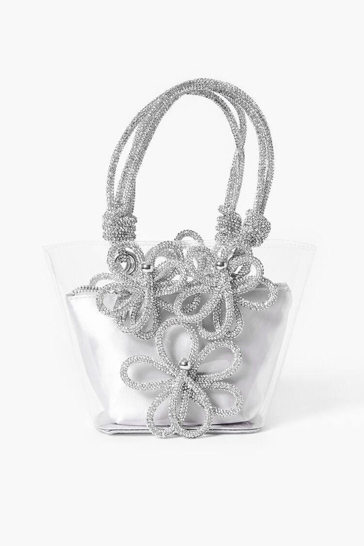 Rhinestone Flower Tote Bag Set | Forever 21 (US)
