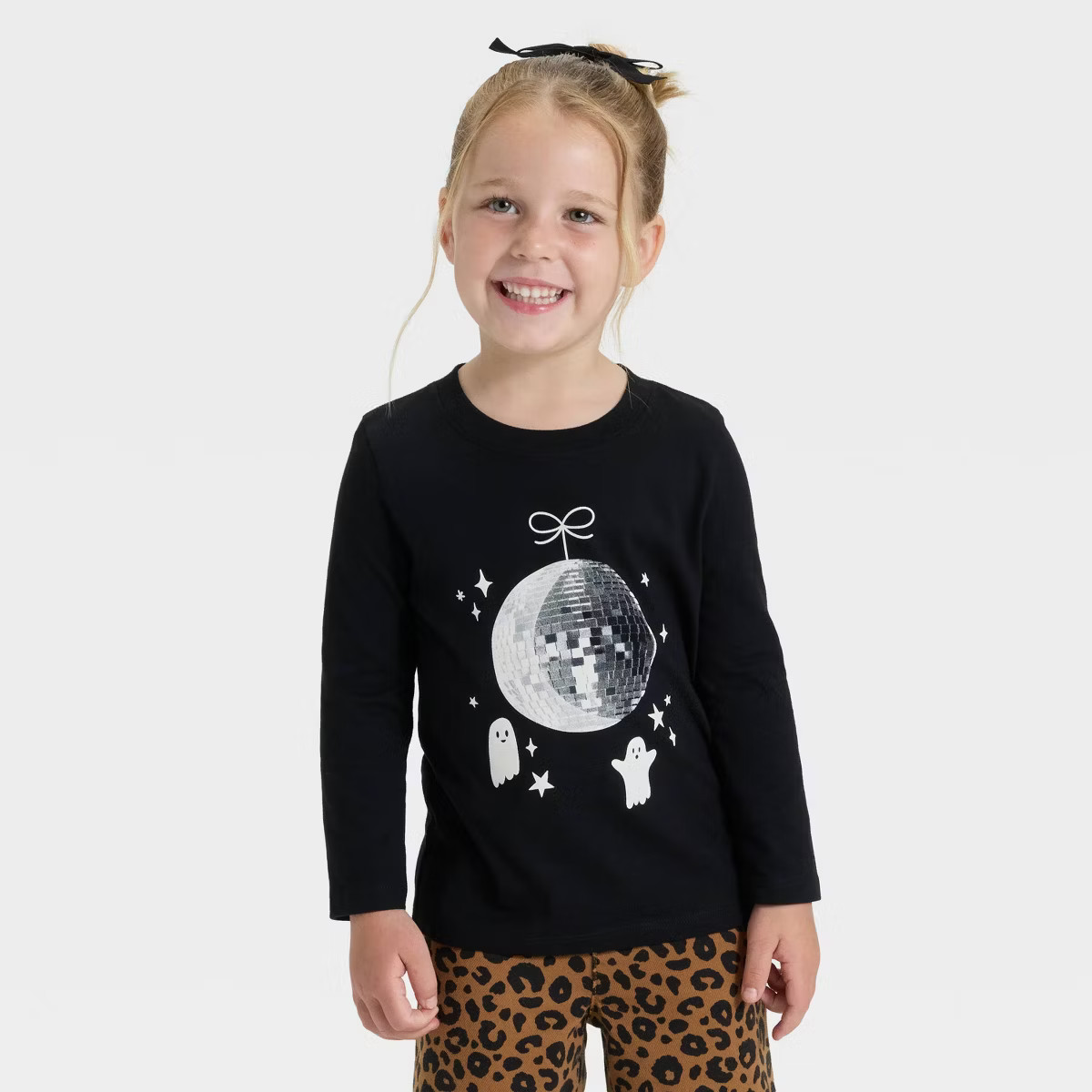 Toddler Girls' Long Sleeve Halloween Graphic T-Shirt - Cat & Jack™ Black | Target