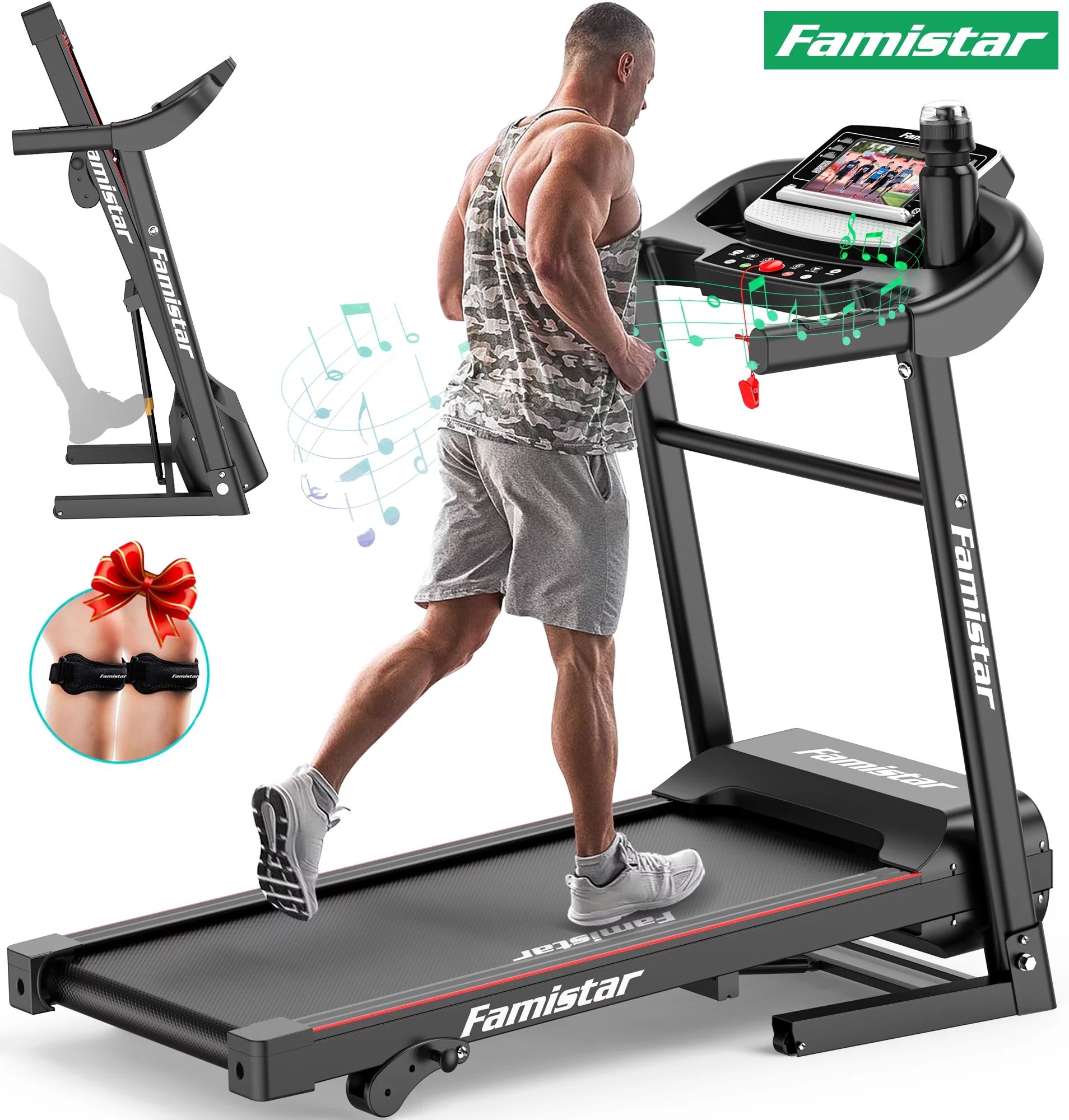 Famistar Folding Incline Treadmill for Home with Smart LCD Display, 265lbs, 12 Programs 3 Modes, ... | Walmart (US)