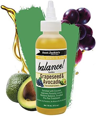 Aunt Jackie's Growth Oil Grape Seed & Avocado, 4 Oz | Amazon (US)