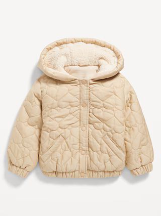 Sherpa-Trim Quilted Jacket for Toddler Girls | Old Navy (US)