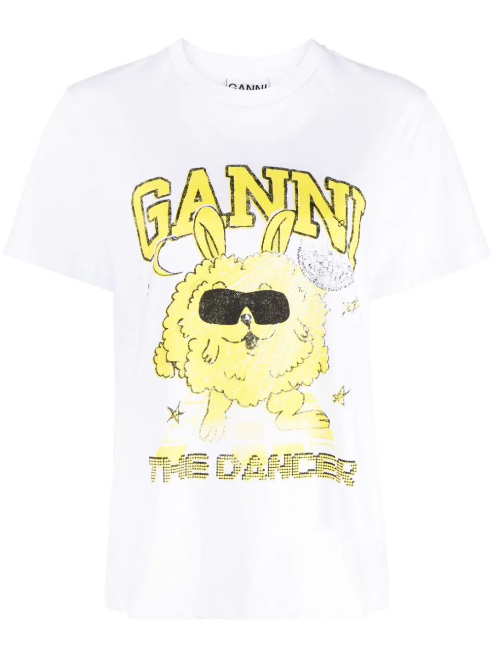 GANNI Relaxed Dance Bunny Organic Cotton T-shirt - Farfetch | Farfetch Global