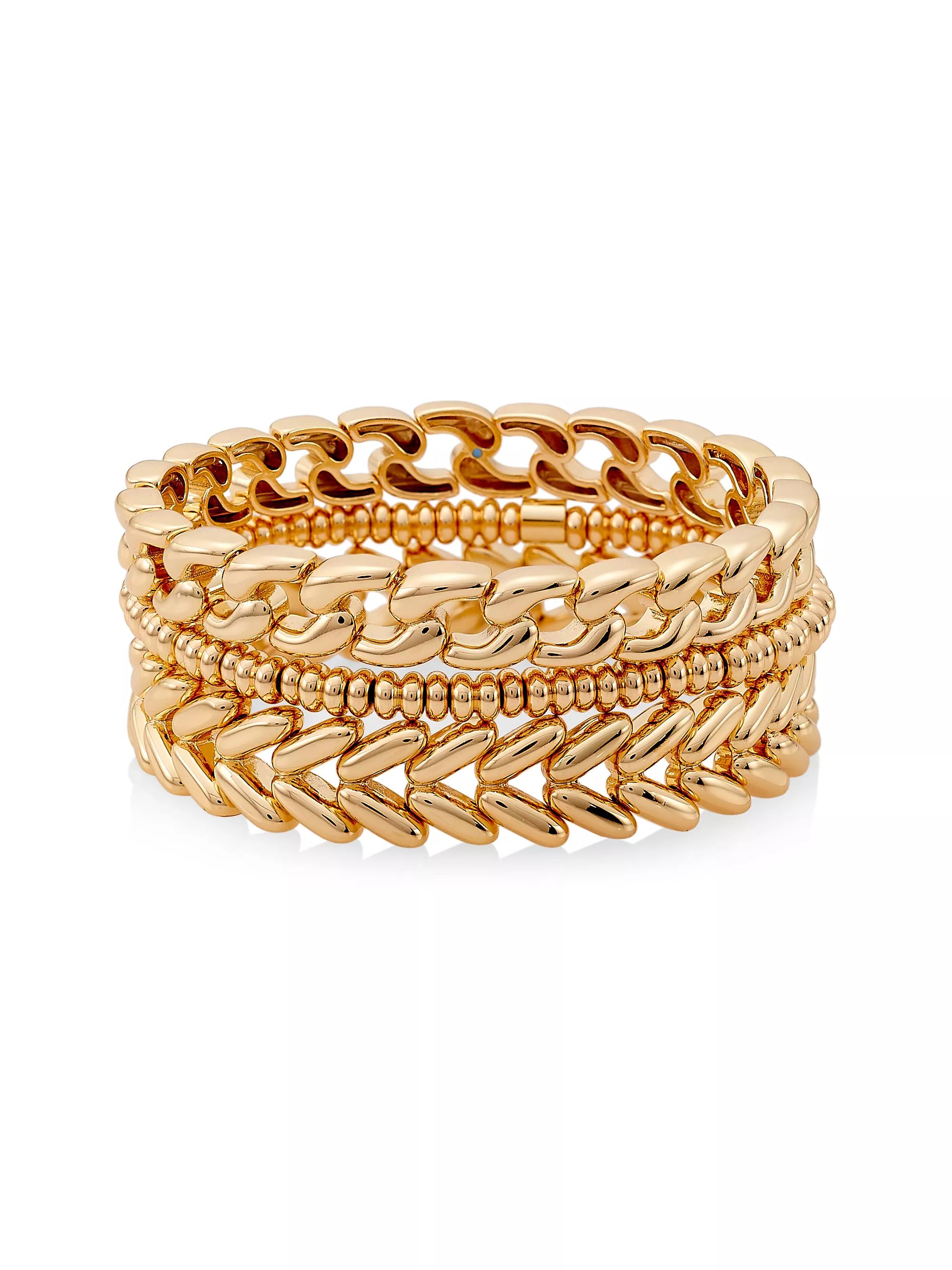 Golden Age 3-Piece Goldtone Stretch Bracelet Set | Saks Fifth Avenue