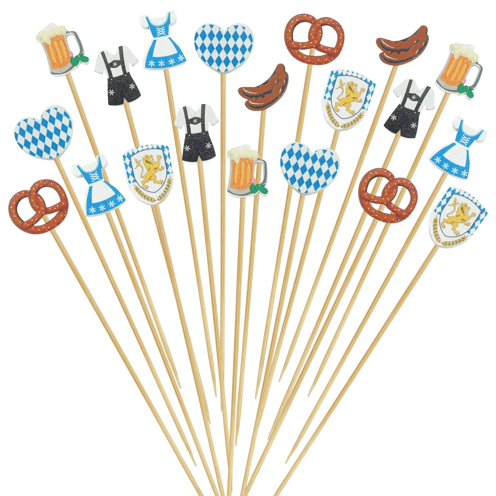 200PCS Oktoberfest Wooden Cocktail Picks – German Themed Beer Appetizer Fruits Sticks Toothpick... | Amazon (US)