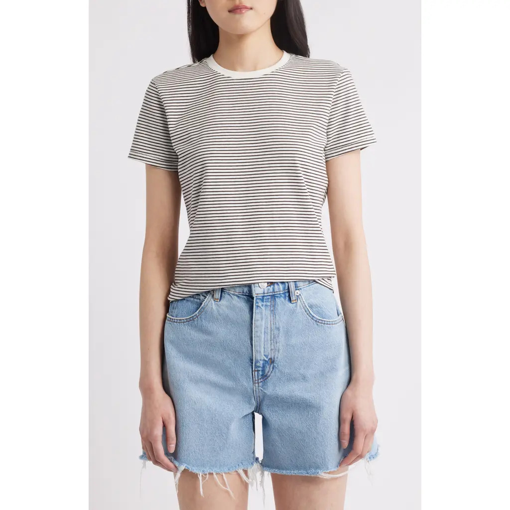 FRAME The Striped T-Shirt in Cream Multi at Nordstrom Rack, Size Large | Nordstrom Rack