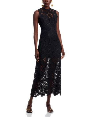 AQUA Crochet Mock Neck Maxi Dress - Exclusive  | Bloomingdale's Women | Bloomingdale's (US)