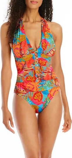 The Heat is On Halter Mio One-Piece Swimsuit | Nordstrom