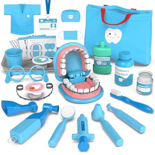 Dentist Play Set for Toddlers 3-5 - Doctor Kit Toy Gifts for 3 4 Year Old Girls, Pretend Play Montessori Toys Teeth and Dental Playset Medical Kits for Boys Kids 2-4 5 6 7 8 | Amazon (US)