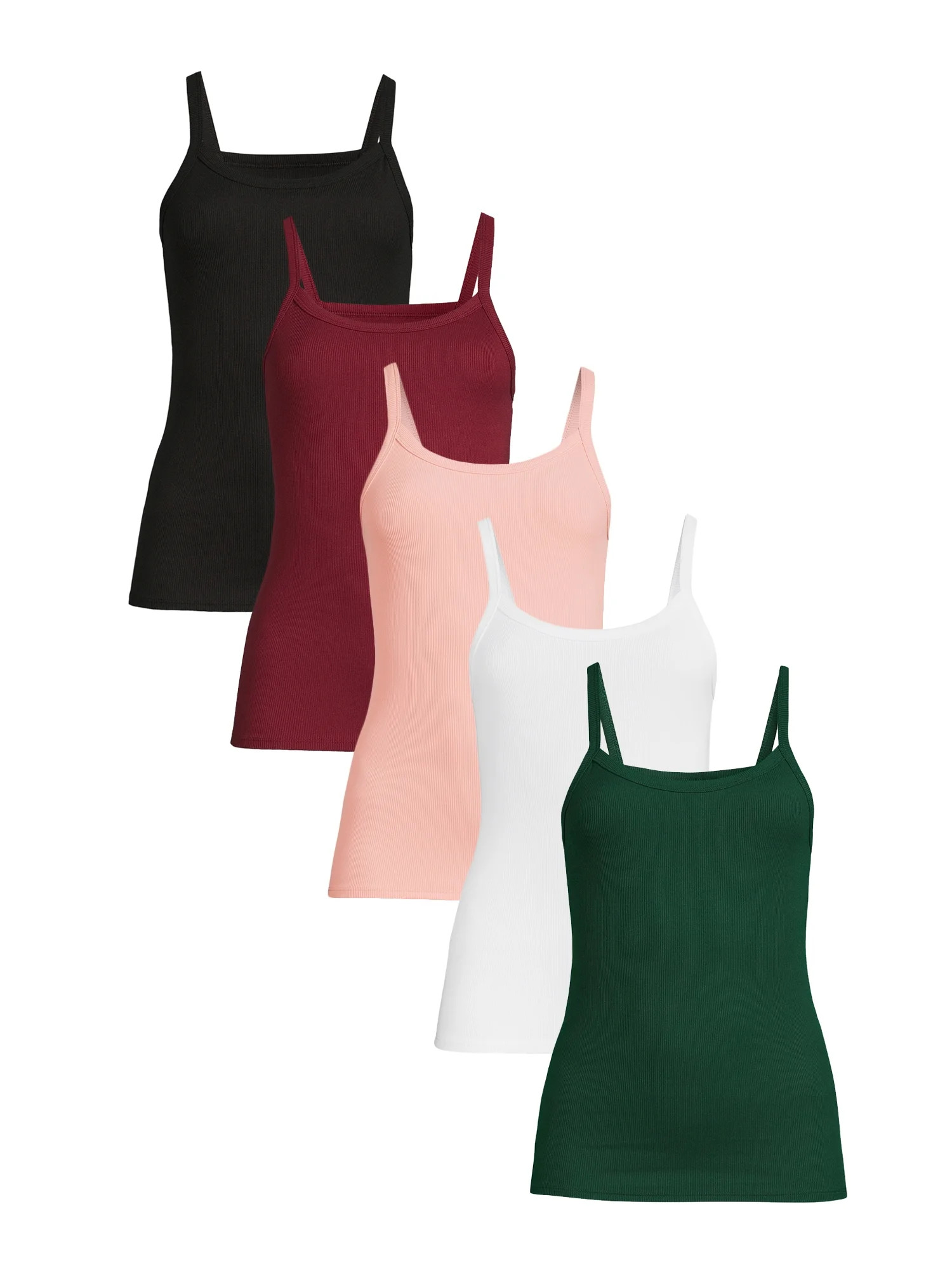 No Boundaries Juniors' Rib Cami, 5-Pack - Walmart.com | Walmart (US)