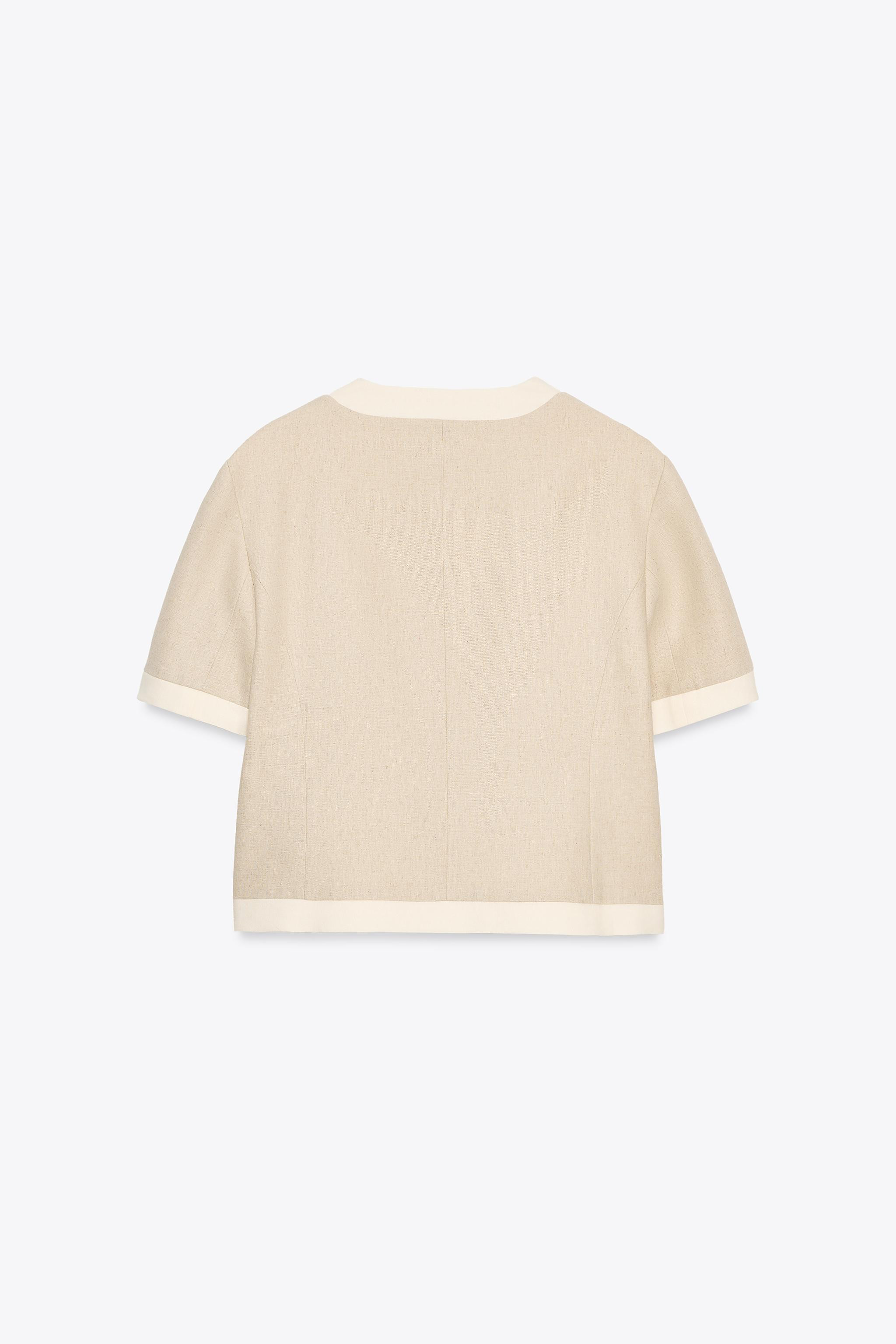 SHORT SLEEVE BLAZER WITH LINEN | Zara US