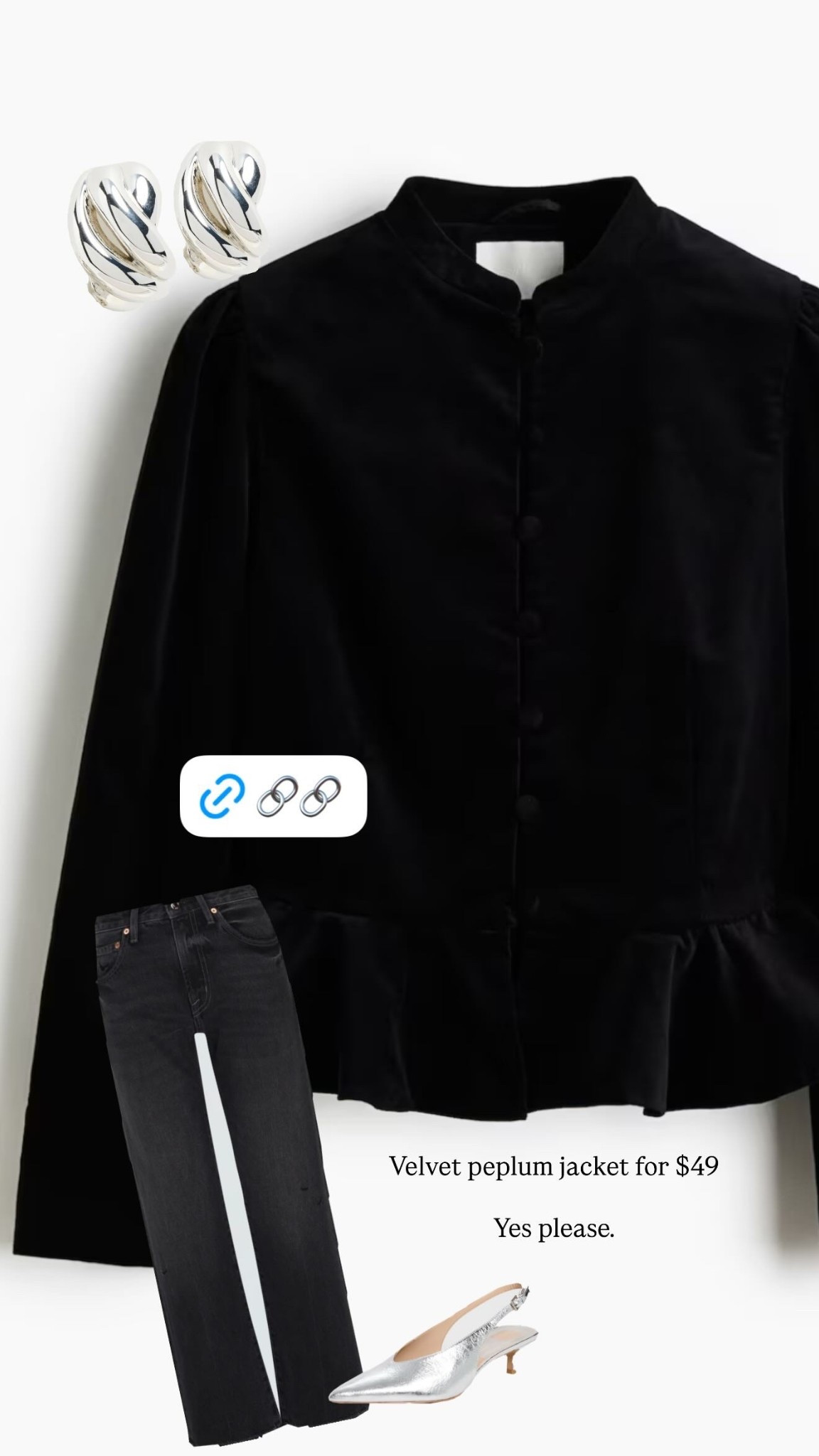 Velvet peplum jacket for $49 

Yes please.