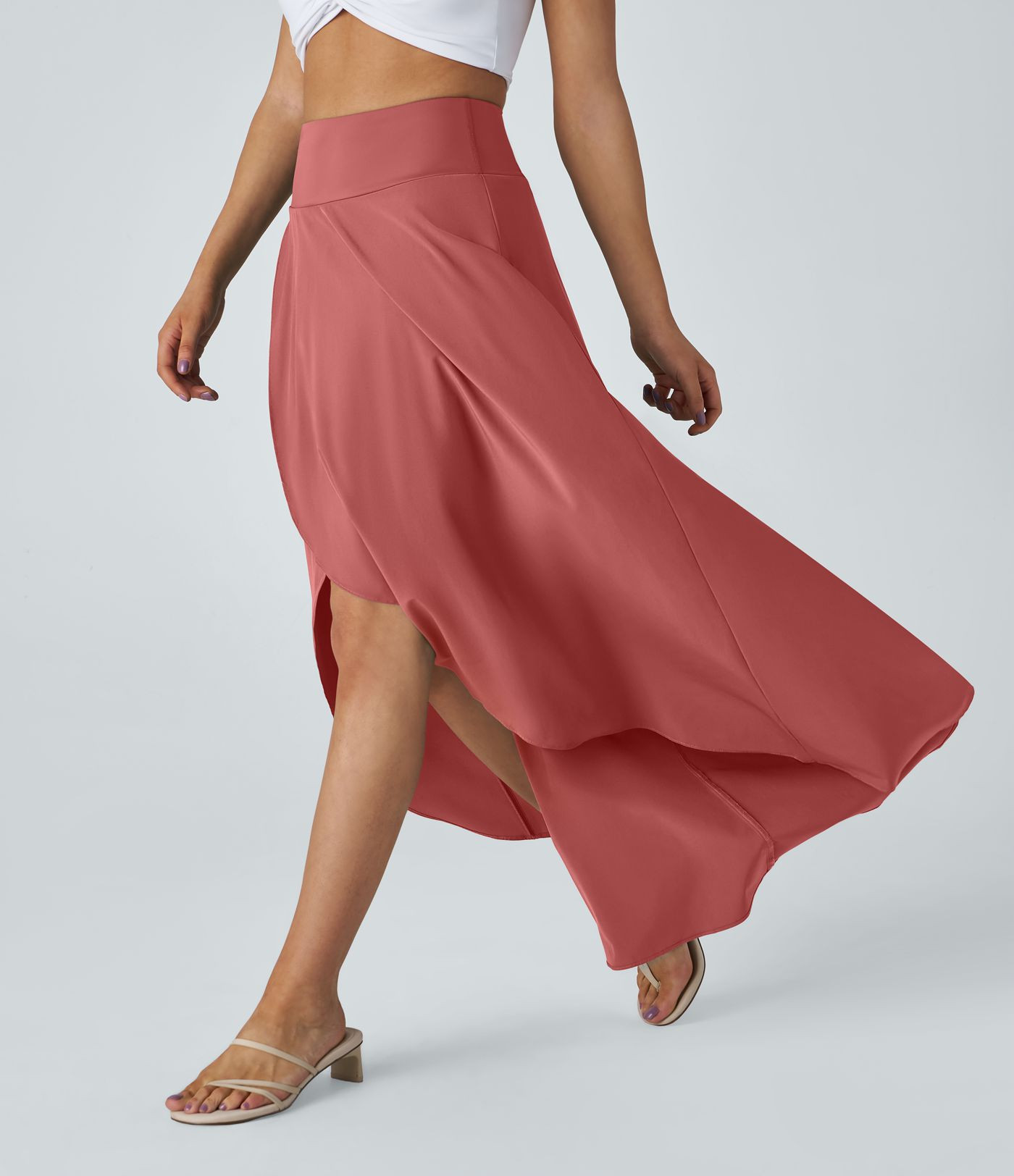 Women\u2019s Breezeful\u2122 High Waisted High Low Ruffle 2-in-1 Flowy Quick Dry Casual Regular M... | HALARA