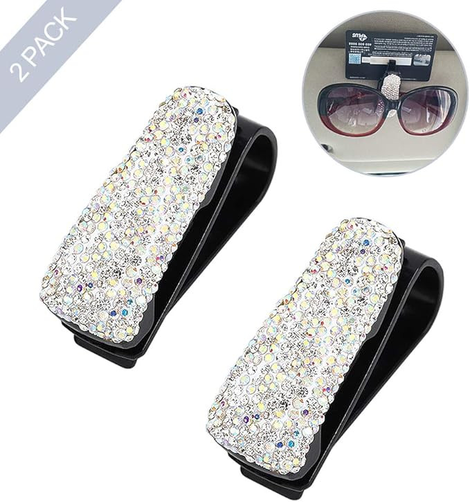 ROSON Sunglass Holder for Car Sun Visor, 2 Pack Glasses Holder Clip Hanger Eyeglasses Mount for C... | Amazon (US)